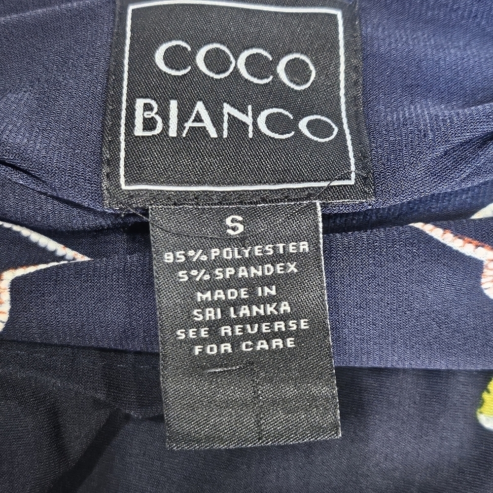 Coco Bianco Floral Maxi Skirt with Long Slits 95% Polyester 5% Spandex Sz S - Picture 6 of 6